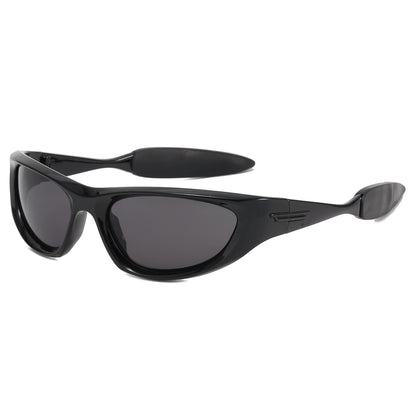 Y2K Wrap Around Sport Rectangle Cat Eye Sunglasses