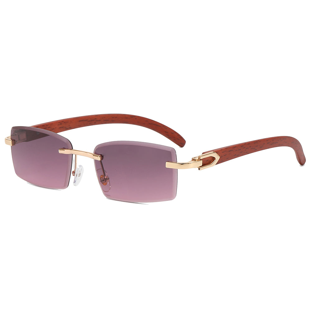 Retro Small Rimless Rectangular Sunglasses