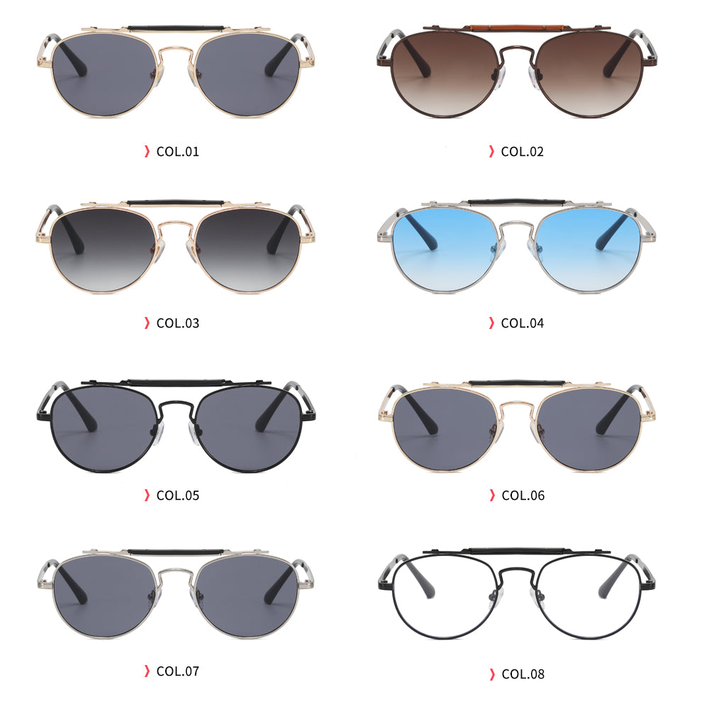 Flat Top Metal Frame Sunglasses