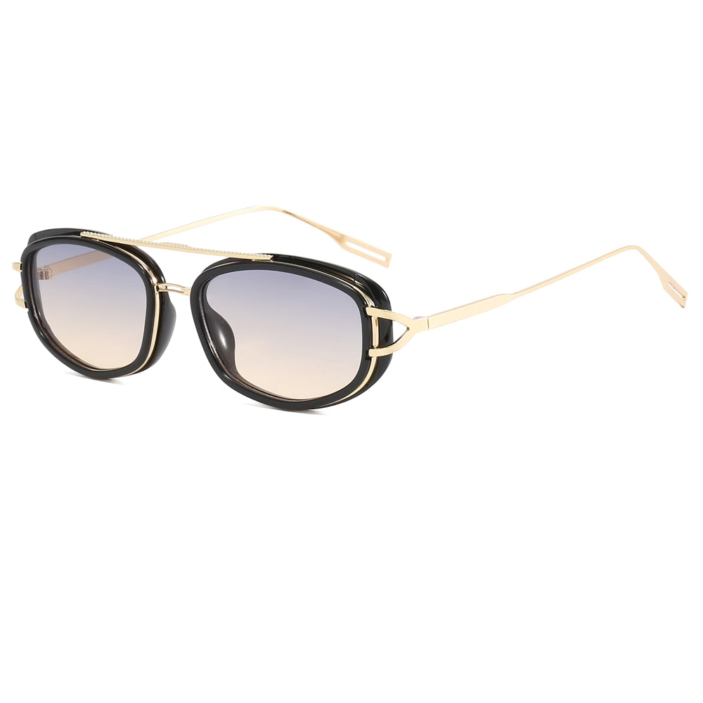 Retro Steampunk Rectangle Metal Frame Sunglasses