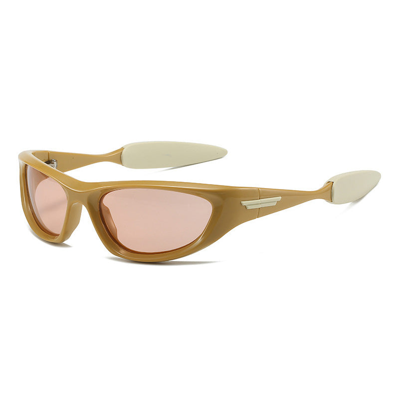 Y2K Wrap Around Sport Oval Cat Eye Sunglasses