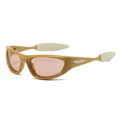 Y2K Wrap Around Sport Oval Cat Eye Sunglasses
