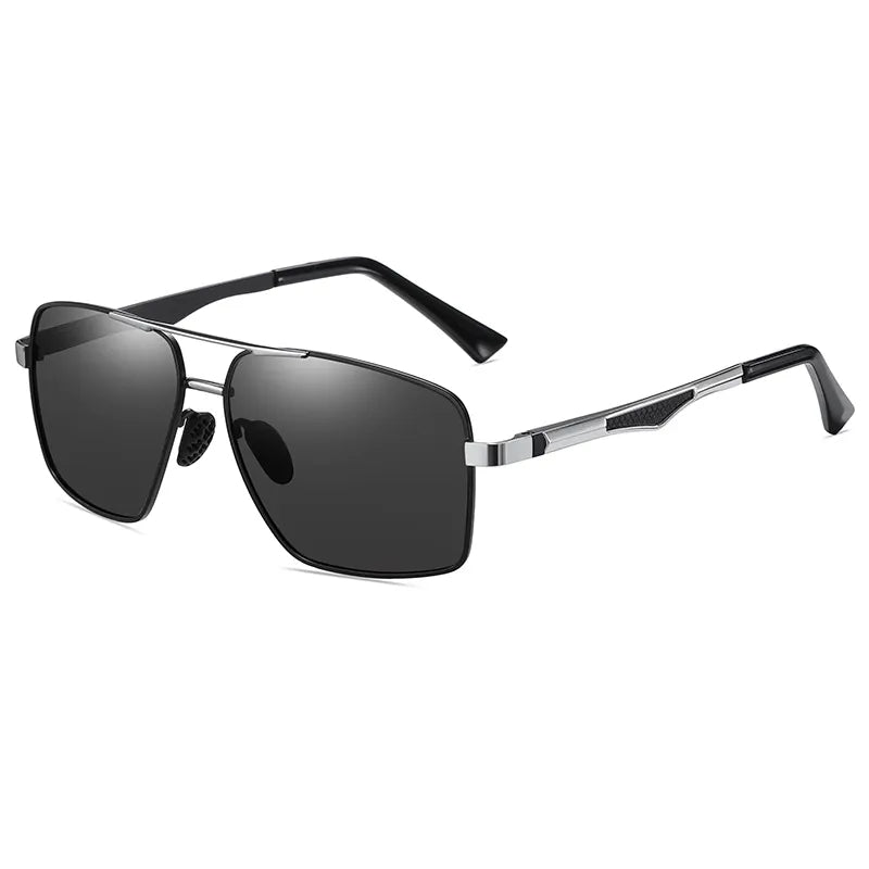 Polarized Men's Metal Rectangle Driving Sunglasses