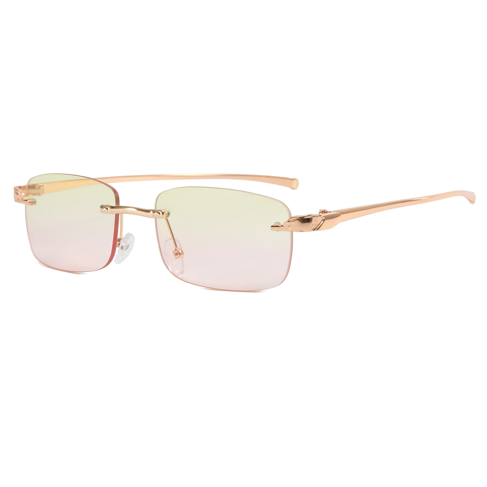 Rectangle Retro Vintage Rimless Sunglasses