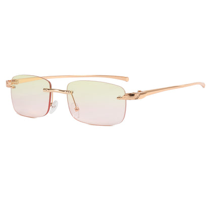 Rectangle Retro Vintage Rimless Sunglasses