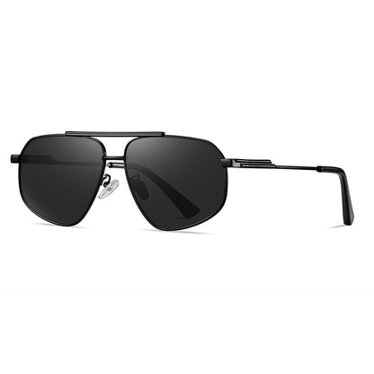 Men Square Metal  Polarized Sunglasses