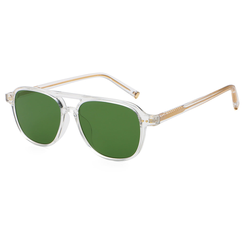 Retro Double Pilot High Quality Square Frame Sunglasses