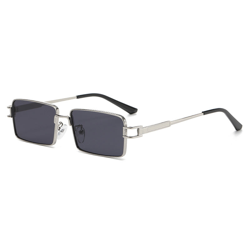 Rectangle Narrow Metal Frame INS Street Style Sunglasses