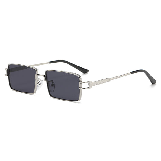 Rectangle Narrow Metal Frame INS Street Style Sunglasses