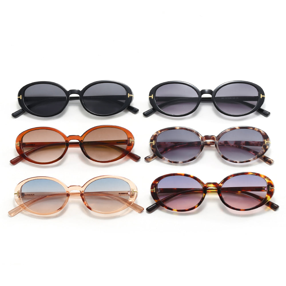 Retro Vintage Cat Eye Small Oval Narrow Sunglasses