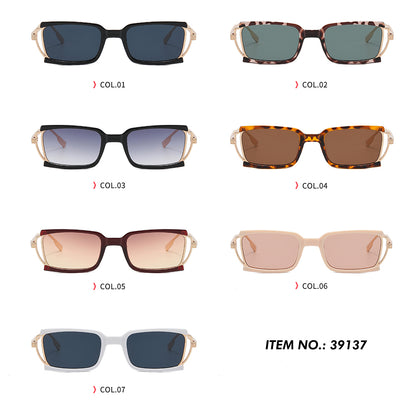 Small Rectangle Metal Frame Sunglasses