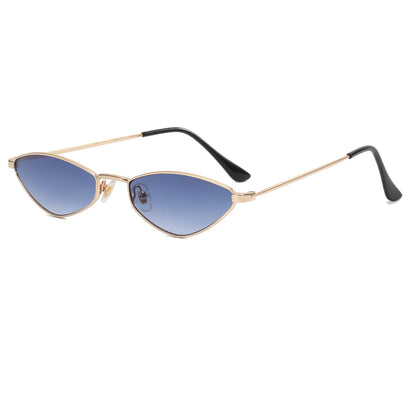 Cat Eye Women Small Triangle Metal Frame Sunglasses