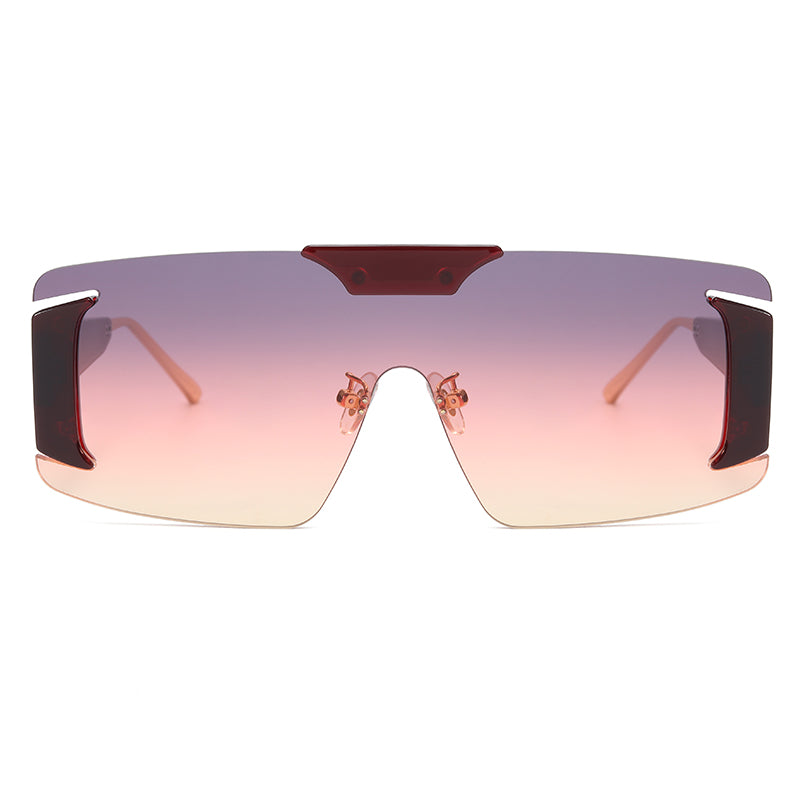 Flat Top One Piece Lens Shades Sunglasses