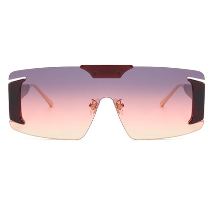 Flat Top One Piece Lens Shades Sunglasses