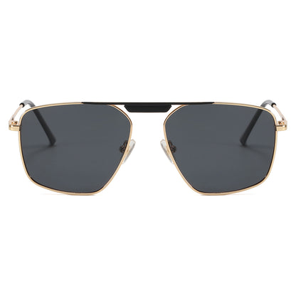 Metal Frame Flat Top Gradient Sunglasses