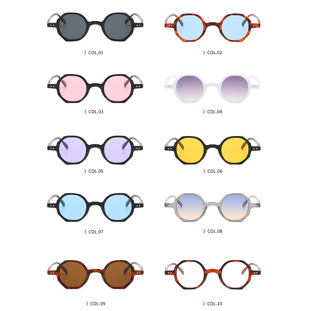 Vintage Women Small Hexagon Shaped UV400 Sunglasses
