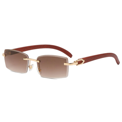 Retro Small Rimless Rectangular Sunglasses