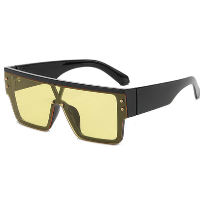 Flat Top Oversized Mono Lens Shades Sunglasses