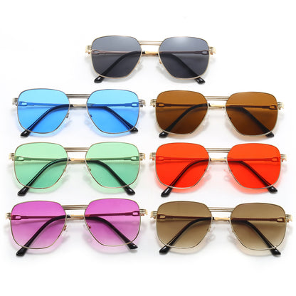 Retro Metal Frame Square UV400 Shades Sunglasses