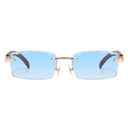 Retro Small Rectangle Rimless Sunglasses