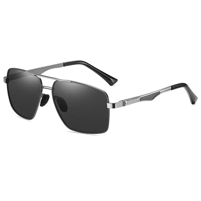 Polarized Men's Metal Rectangle Driving Sunglasses