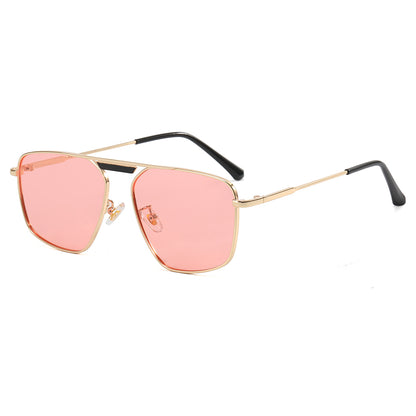 Metal Frame Flat Top Gradient Sunglasses