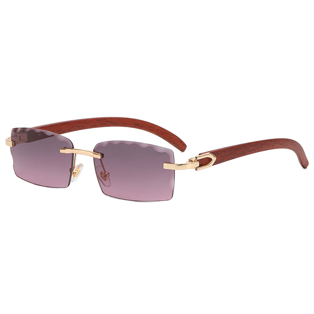 Retro Small Rectangle Rimless Sunglasses