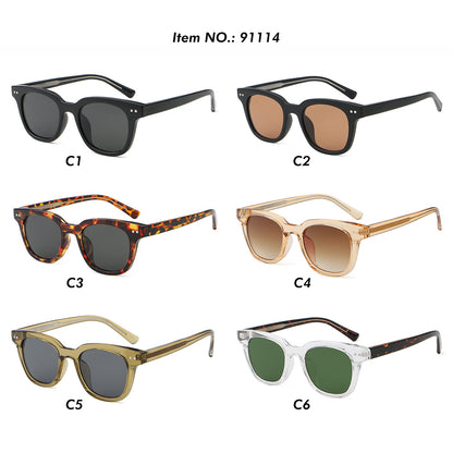 Classic Square Cat Eye Hipster Reinforced Wire-Core Temples Sunglasses