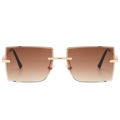 Women Rimless Square Sunglasses