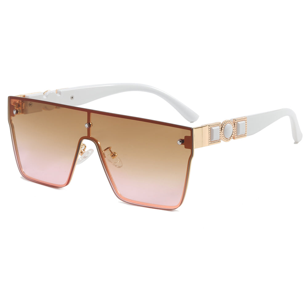 Flat Top Oversized One Piece Shades Sunglasses