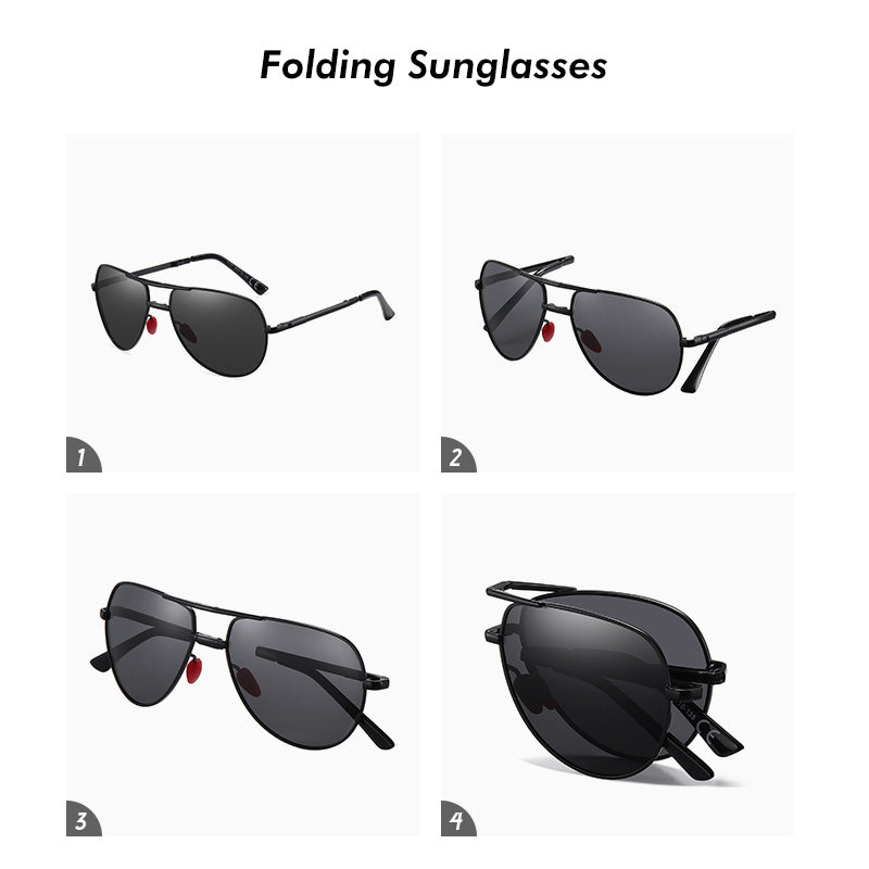 Polarized Men's Foldable Photochromic Driving Sunglasses