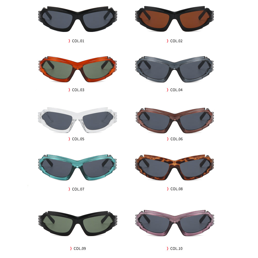 Irregular Steampunk Shades Sporty Y2K Sunglasses