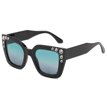 Retro Cat Eye Square Crystal Women Sunglasses