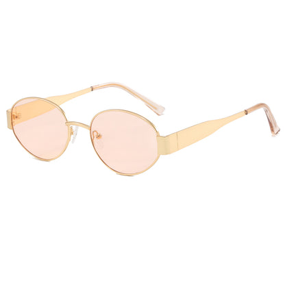 Retro Cat Eye Round Metal Steampunk Sunglasses