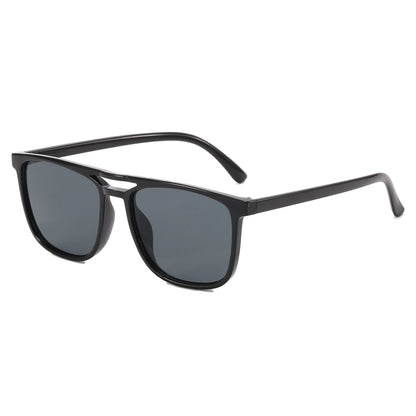 Double Bridge Flat Top Square Sunglasses
