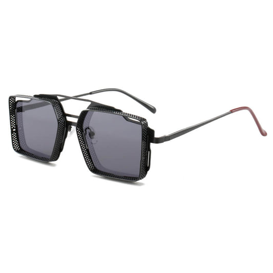 Retro Steampunk Square Metal Frame Sunglasses