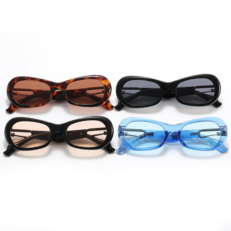 Retro Vintage Plastic Small Oval Sunglasses