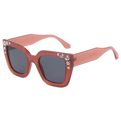 Retro Cat Eye Square Crystal Women Sunglasses