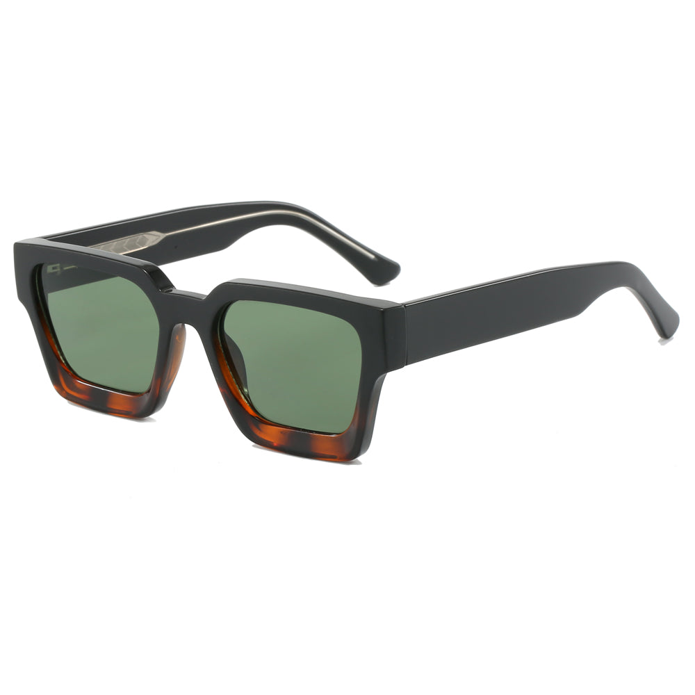 Classic Oversized Thick Square Reinforced Wire-Core Temples Sunglasses