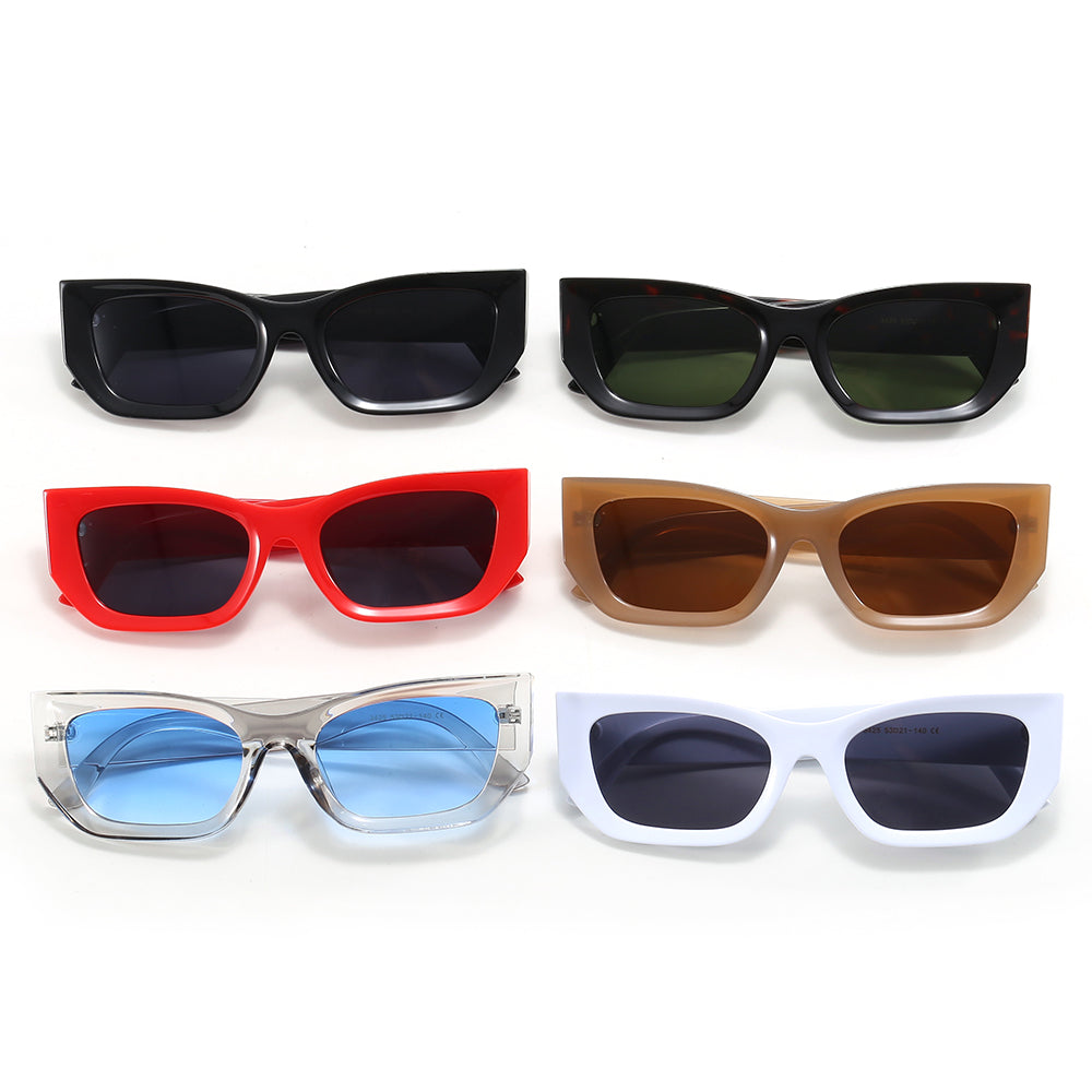 Cat Eye Women Flat Top Polygonal Sunglasses