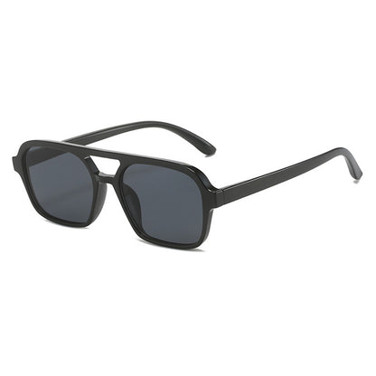 Retro Double Bridges Small Rectangle Sunglasses