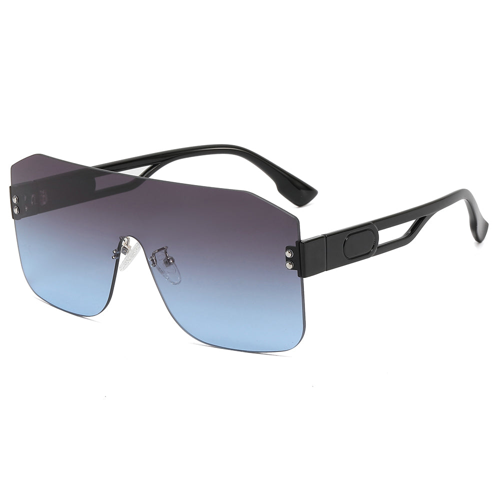 One Piece Tinted Lens UV400 Rimless Sunglasses