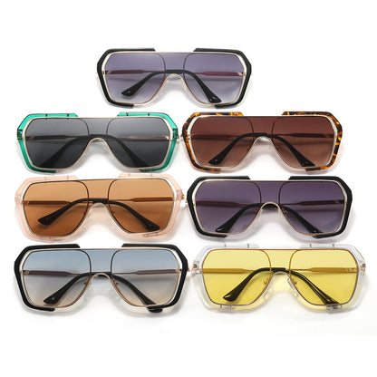 Oversize One Piece Lens Shades Sunglasses