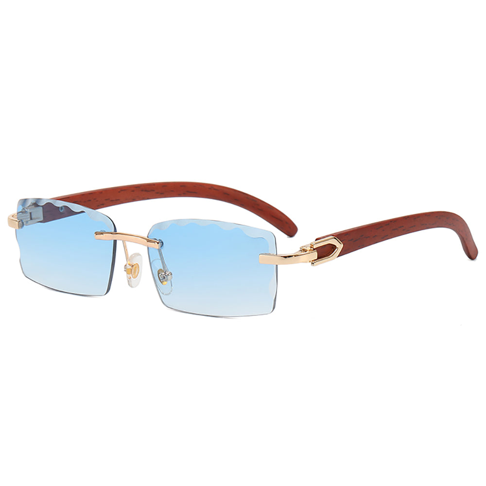 Retro Small Rectangle Rimless Sunglasses