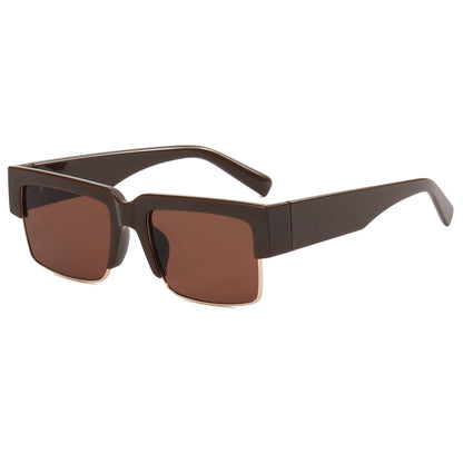 Half Frame Square UV400 Shades Sunglasses