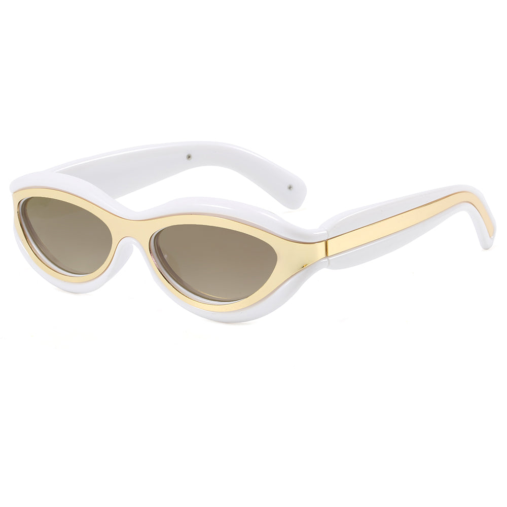 Y2K Vintage Oval Cat Eye Travel Shades Sunglasses