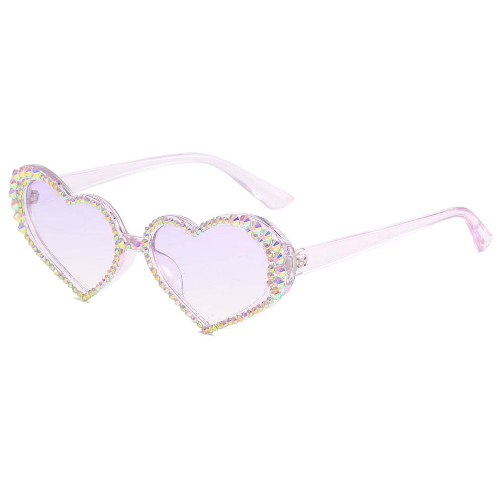 Rhinestone Lovely Cute Heart Shaped Sunglasses