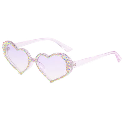 Rhinestone Lovely Cute Heart Shaped Sunglasses
