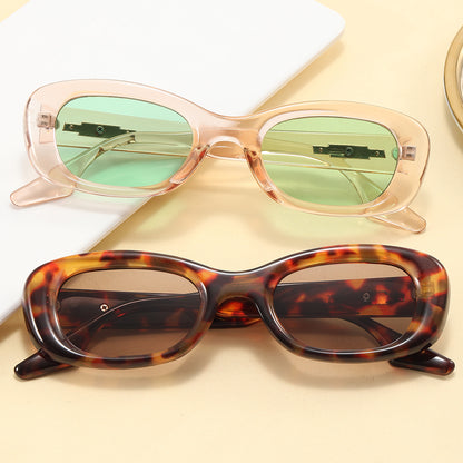 Retro Solid Plastic Small Rectangle Sunglasses