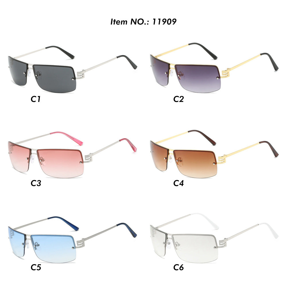 Retro Rectangle Rimless Tinted Sunglasses